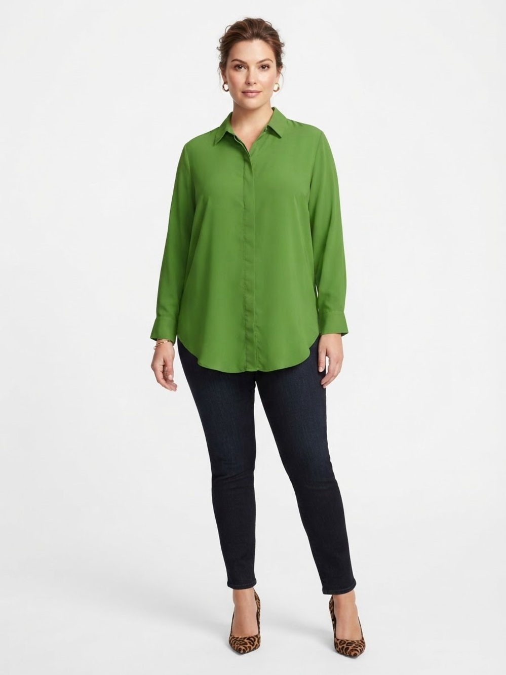 Mossimo Supply Co. Bright Green Classic Button-Down Shirt